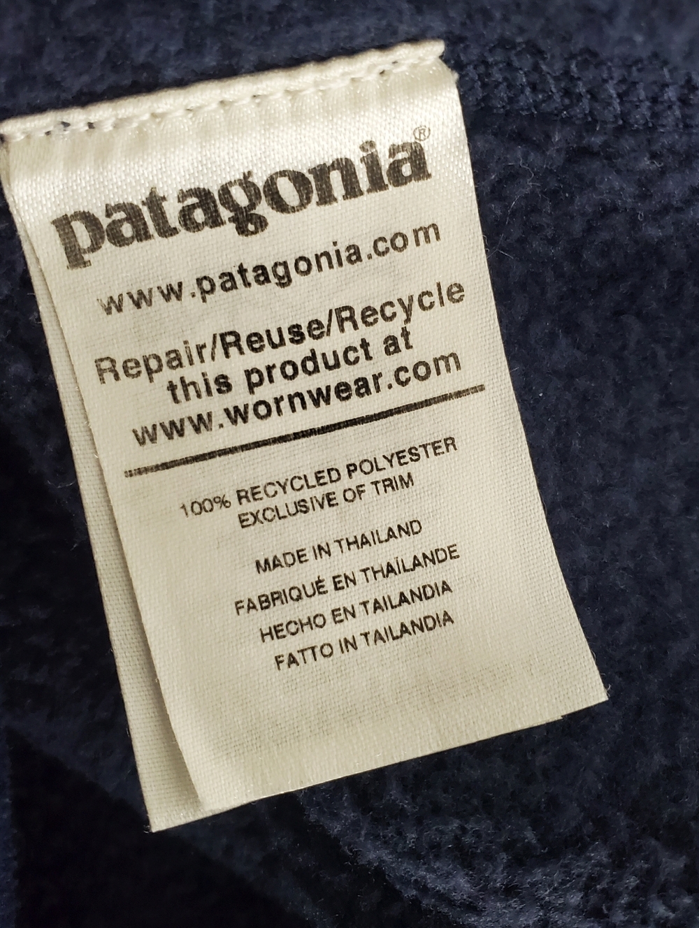 Patagonia Men’s Navy Half-Zip Fleece Pullover Sweater Size XXL - Picture 11 of 15